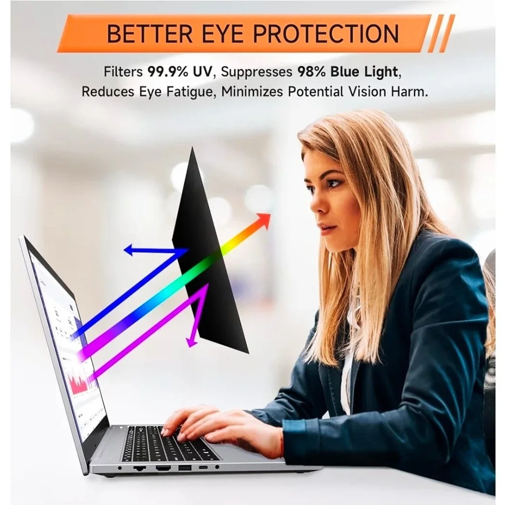 14 Inch Laptop Privacy Screen 16:9 360 Degree 4 Way Anti Glare Blue Light Filter